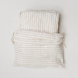 Coffee Stripe 100% French Flax Linen Duvet Set